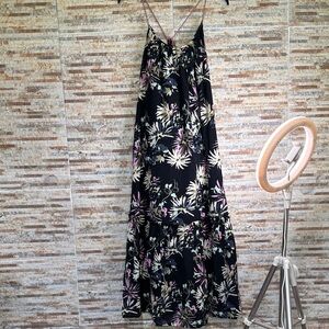 Scotch & Soda Black and Lavender Floral Maxi Dress